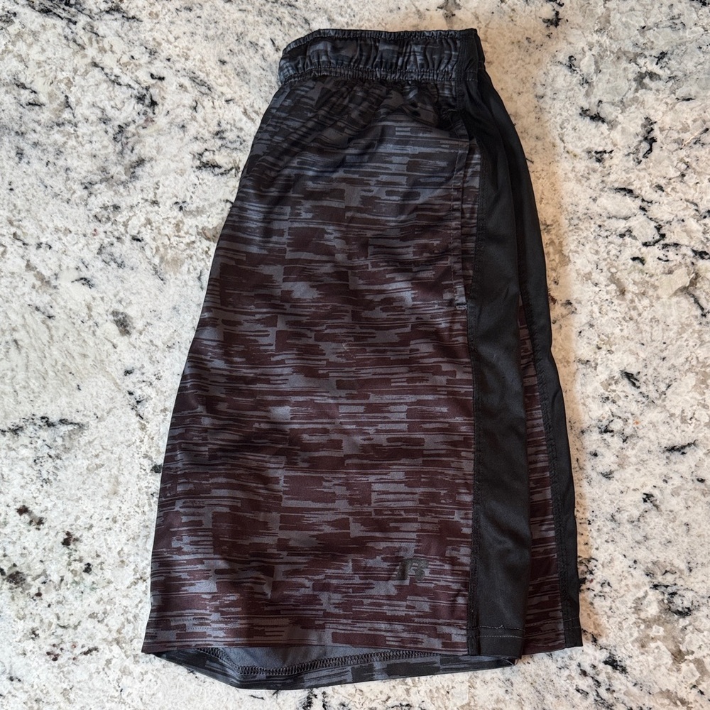 Black and Gray men’s Russel shorts
